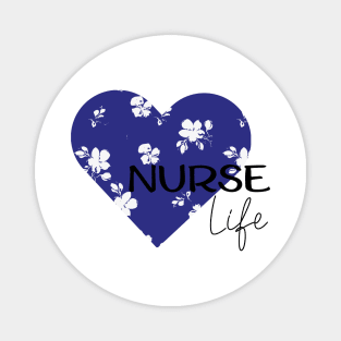 Nurse life blue hart design Magnet